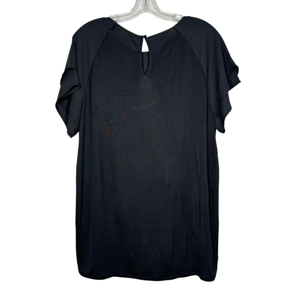 LOFT outlet XL flutter sleeve, crepe front, jersey back , high low NWT - Picture 4 of 6